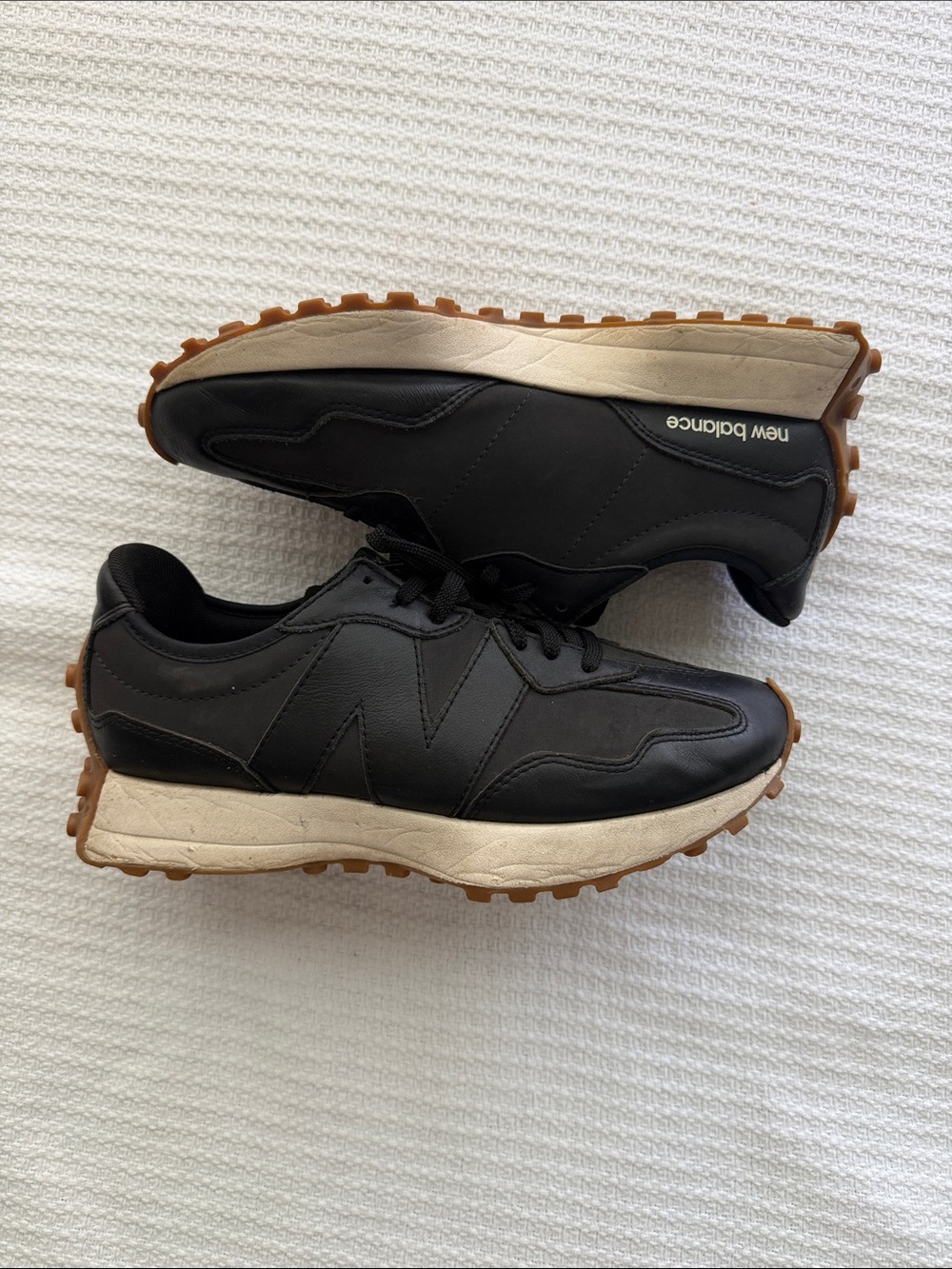 New Balance Women’s Black Sneakers with Gum Outsole